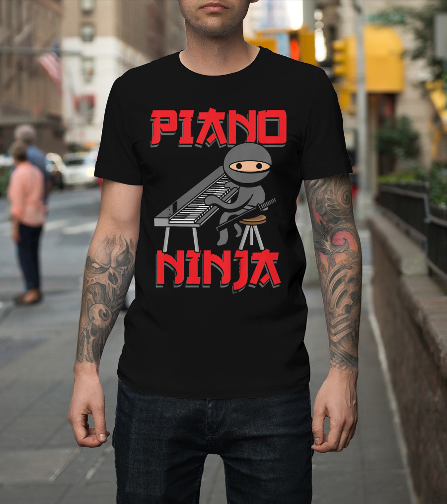 Piano Ninja Funny Keyboard Player T-Shirt