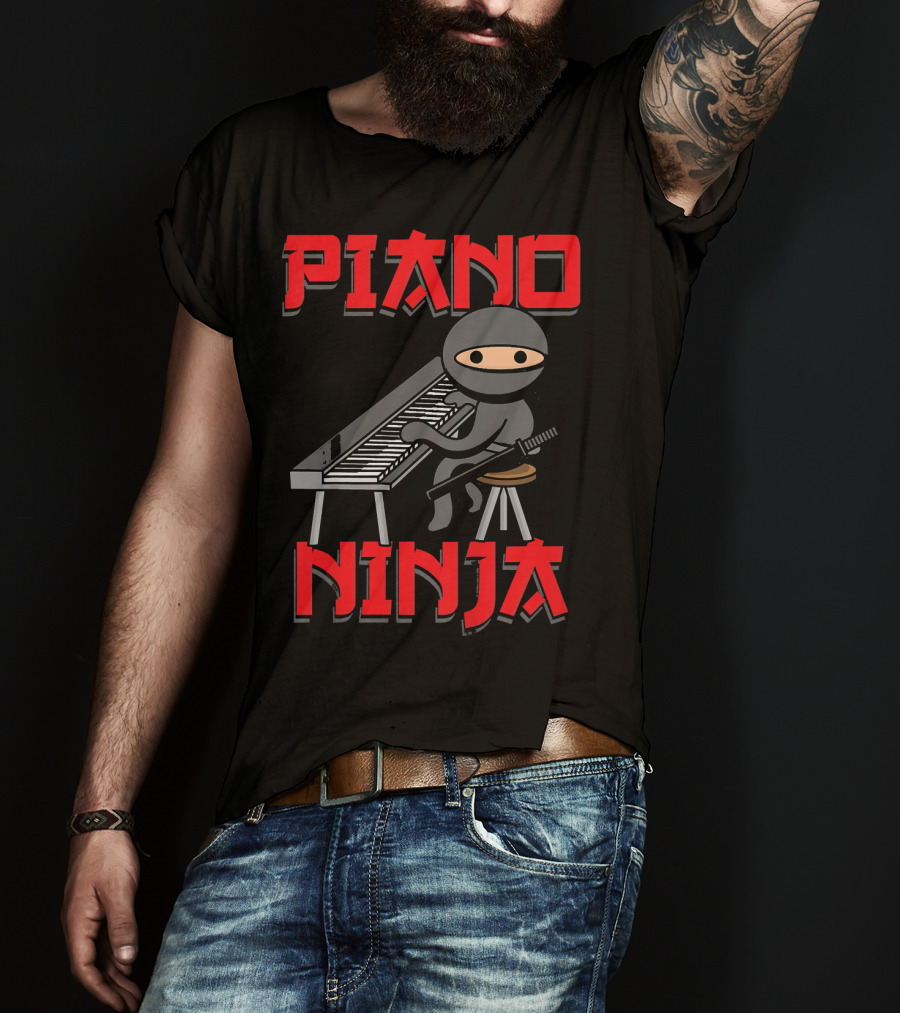 Piano Ninja Funny Keyboard Player T-Shirt