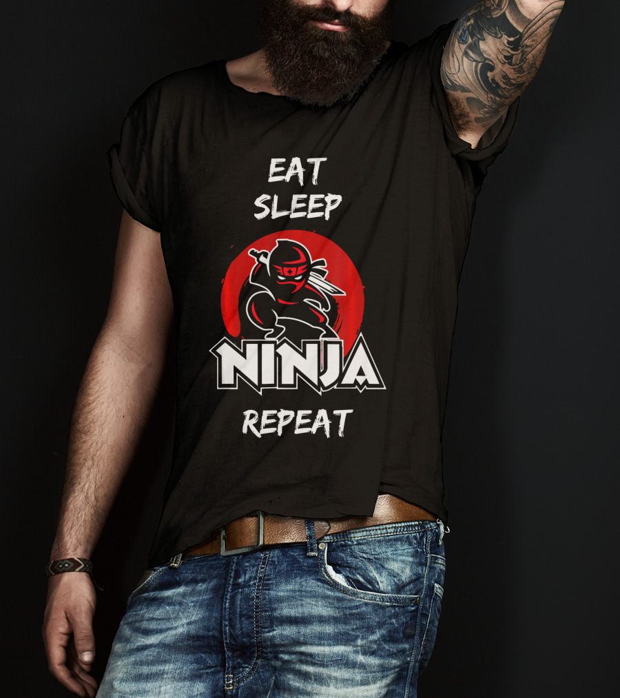 Eat Sleep Ninja Repeat Birthday Boys T-Shirt