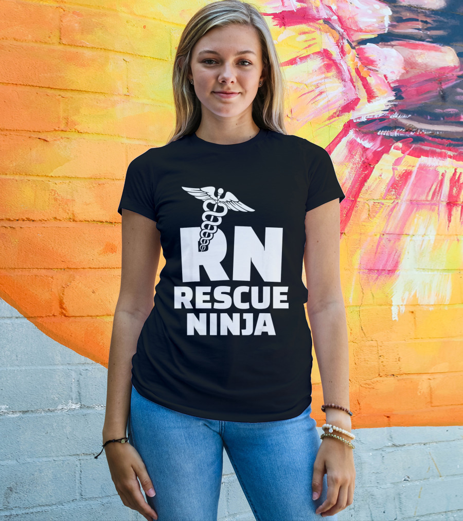 RN Rescue Ninja Nurses Caduceus T-Shirt