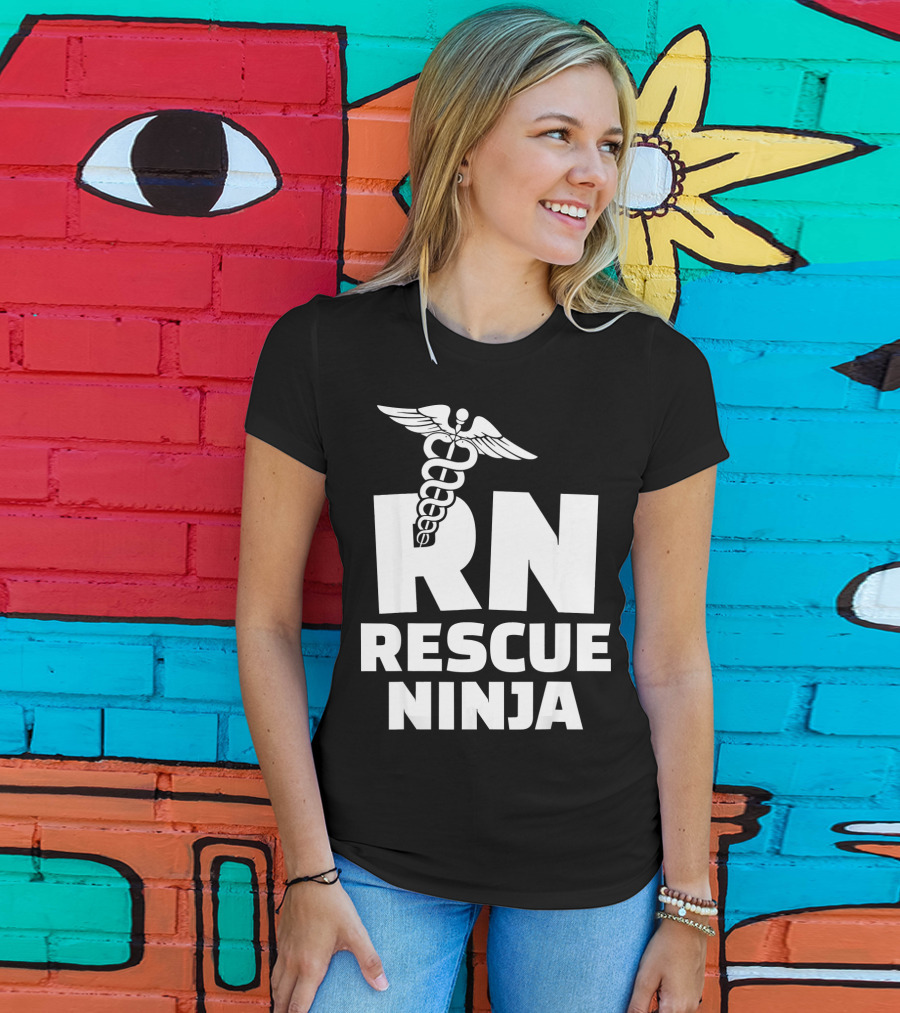 RN Rescue Ninja Nurses Caduceus T-Shirt