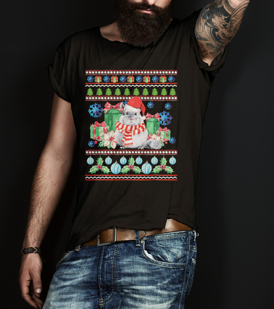 Chinchilla Christmas Holiday Gift T-Shirt