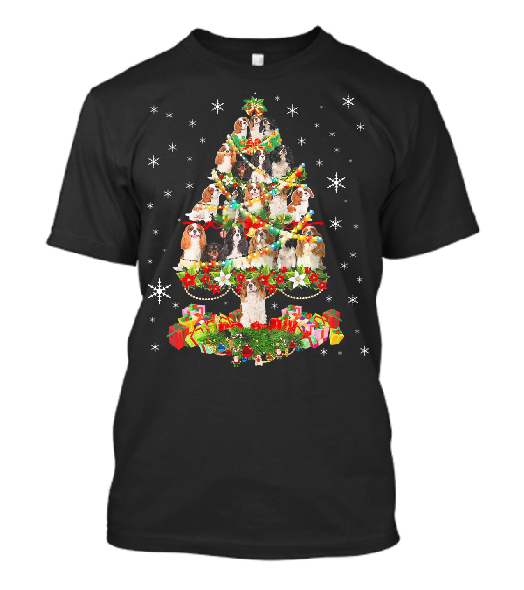 Cavalier King Charles Spaniel Christmas Tree Holiday T-Shirt