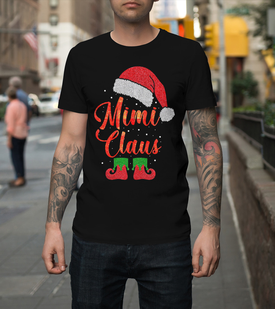 Mimi Claus Santa Hat Festive Christmas Humor T-Shirt