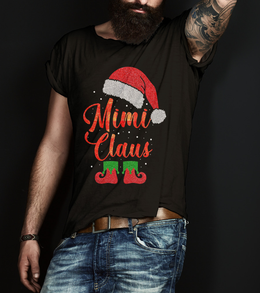 Mimi Claus Santa Hat Festive Christmas Humor T-Shirt