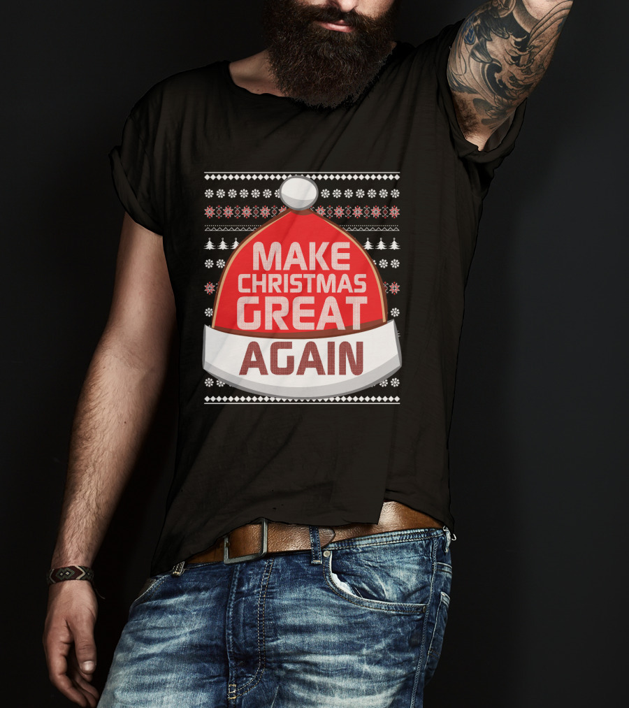 Make Christmas Great Again Santa Hat Snowflake T-Shirt