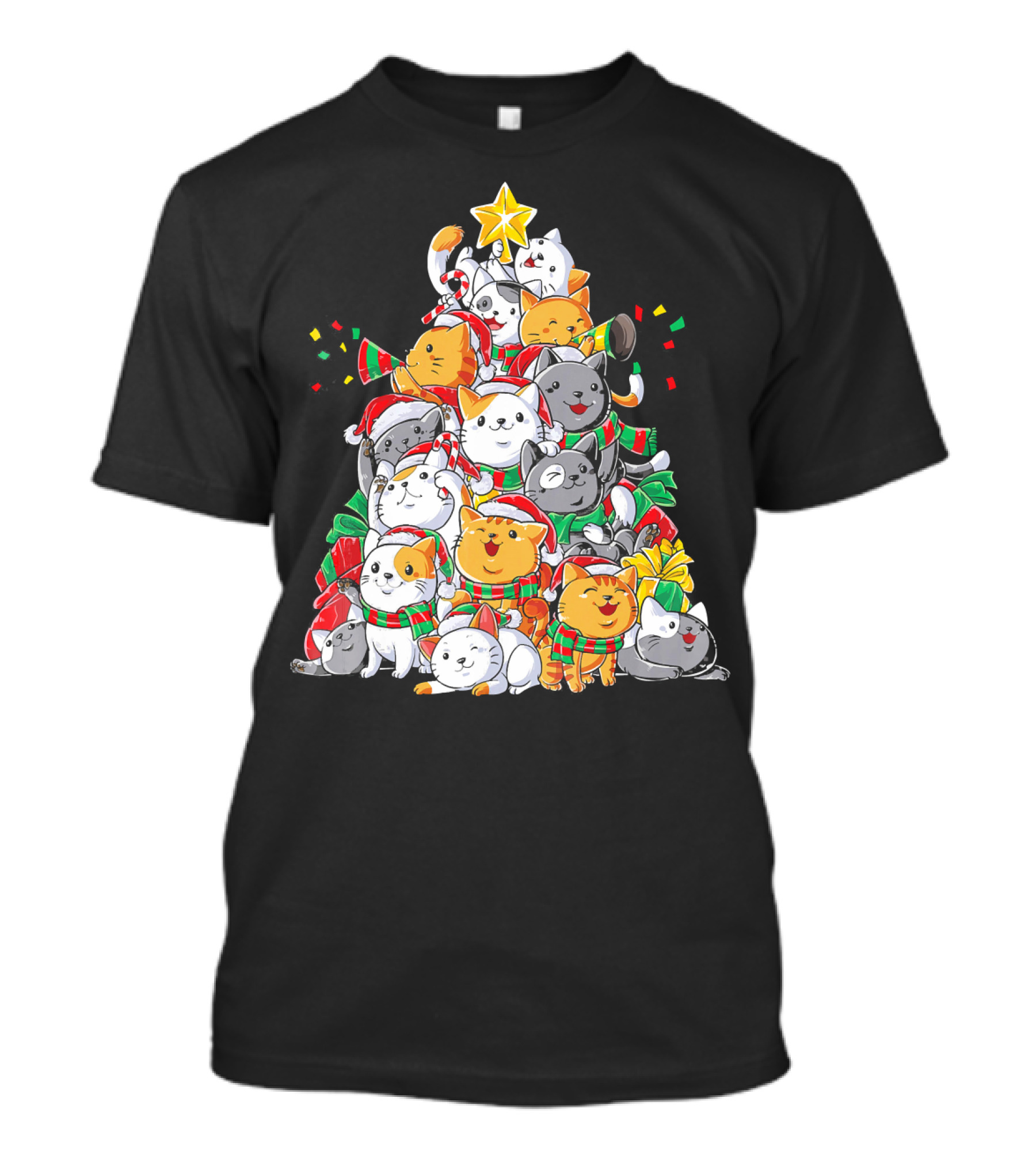 Cat Christmas Tree Meowy Catmas T-Shirt