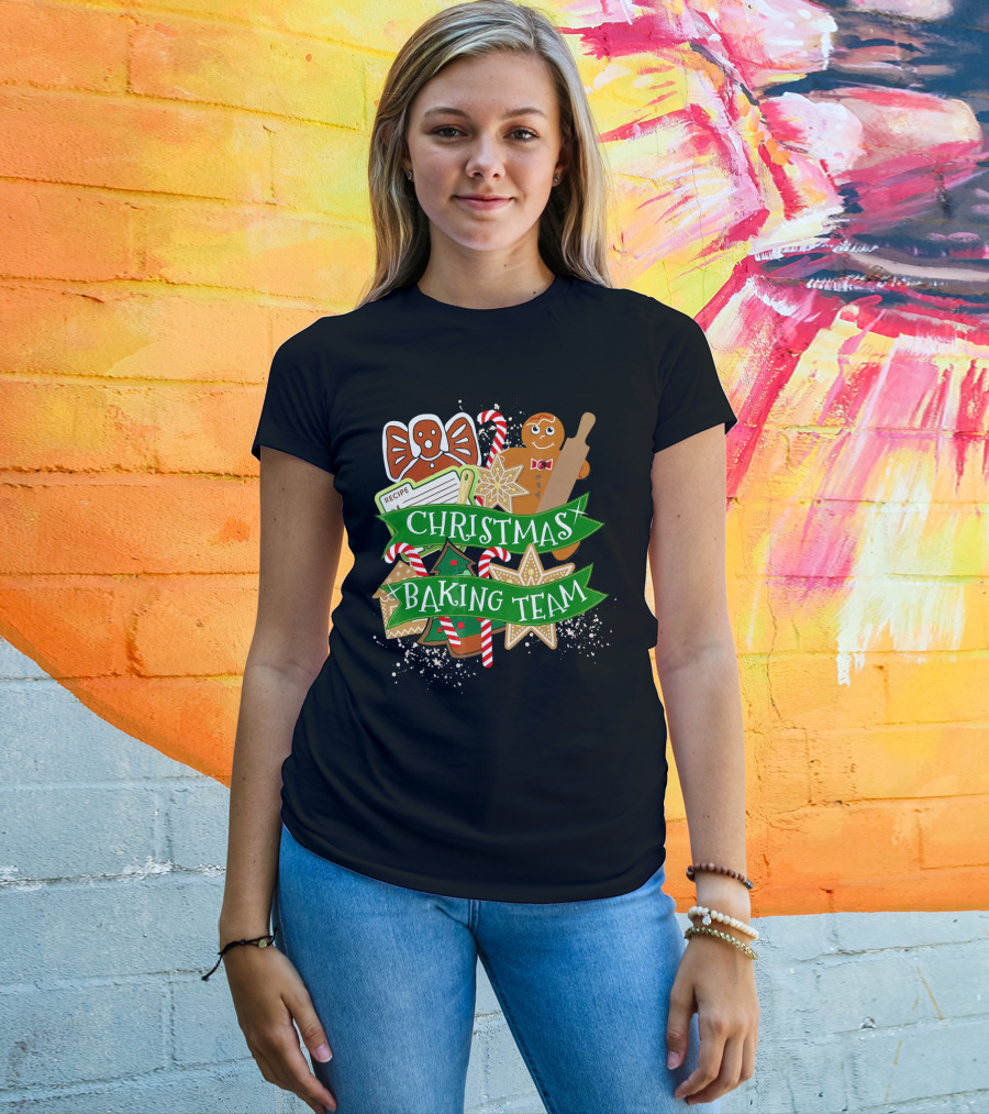 Christmas Baking Team Gingerbread Recipe Holiday Cook Gingerbread House Candy Canes T-Shirt