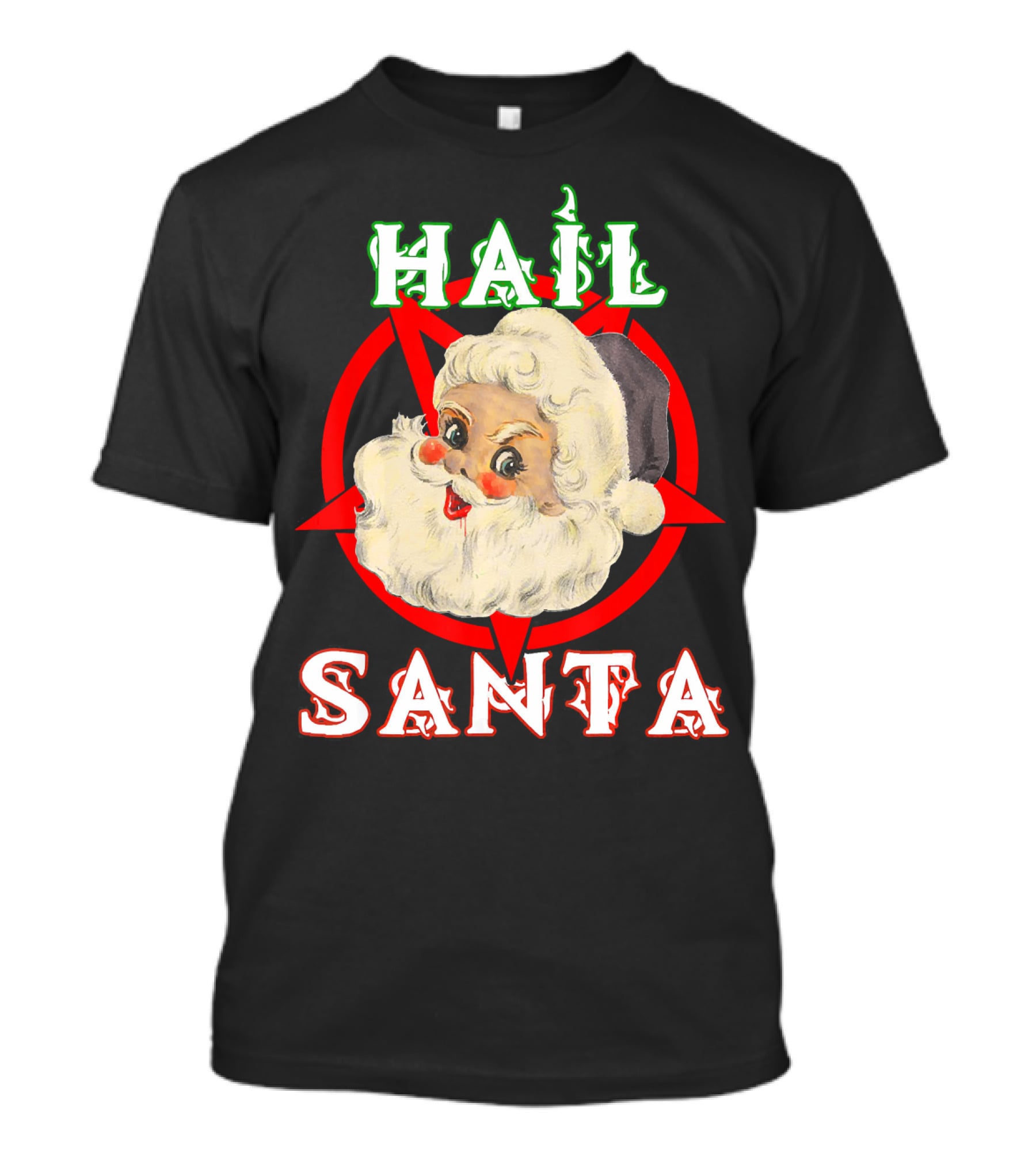 Hail Santa Santa Claus Demonic Satanic Pentagram T-Shirt