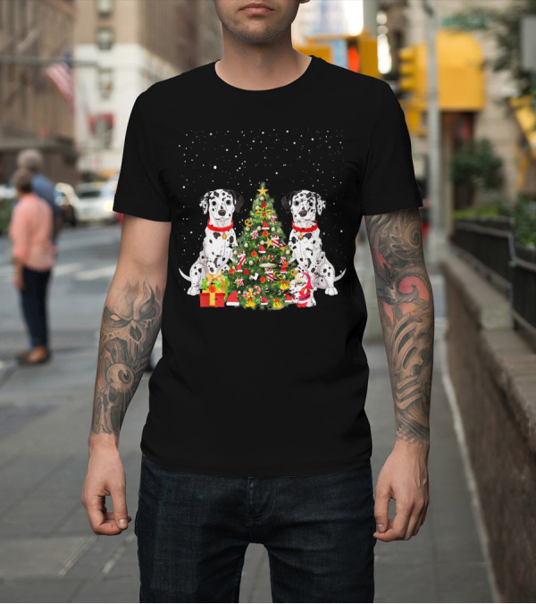 Shirt: Dalmatian Christmas Tree Dalmatian Holiday Costume with Gifts and Santa T-Shirt Dalmatian Christmas Tree Dalmatian Holiday Costume with Gifts and Santa T-Shirt