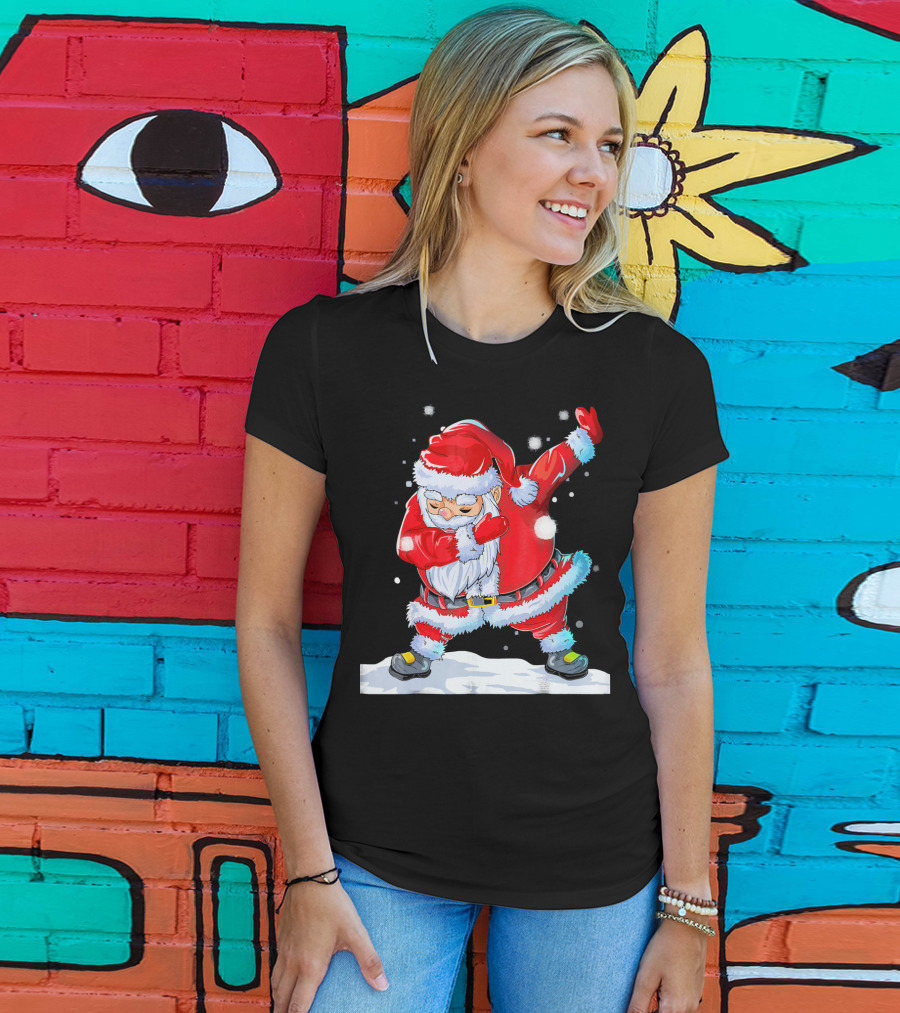 Dabbing Santa Claus Christmas Funny Festive Pose T-Shirt
