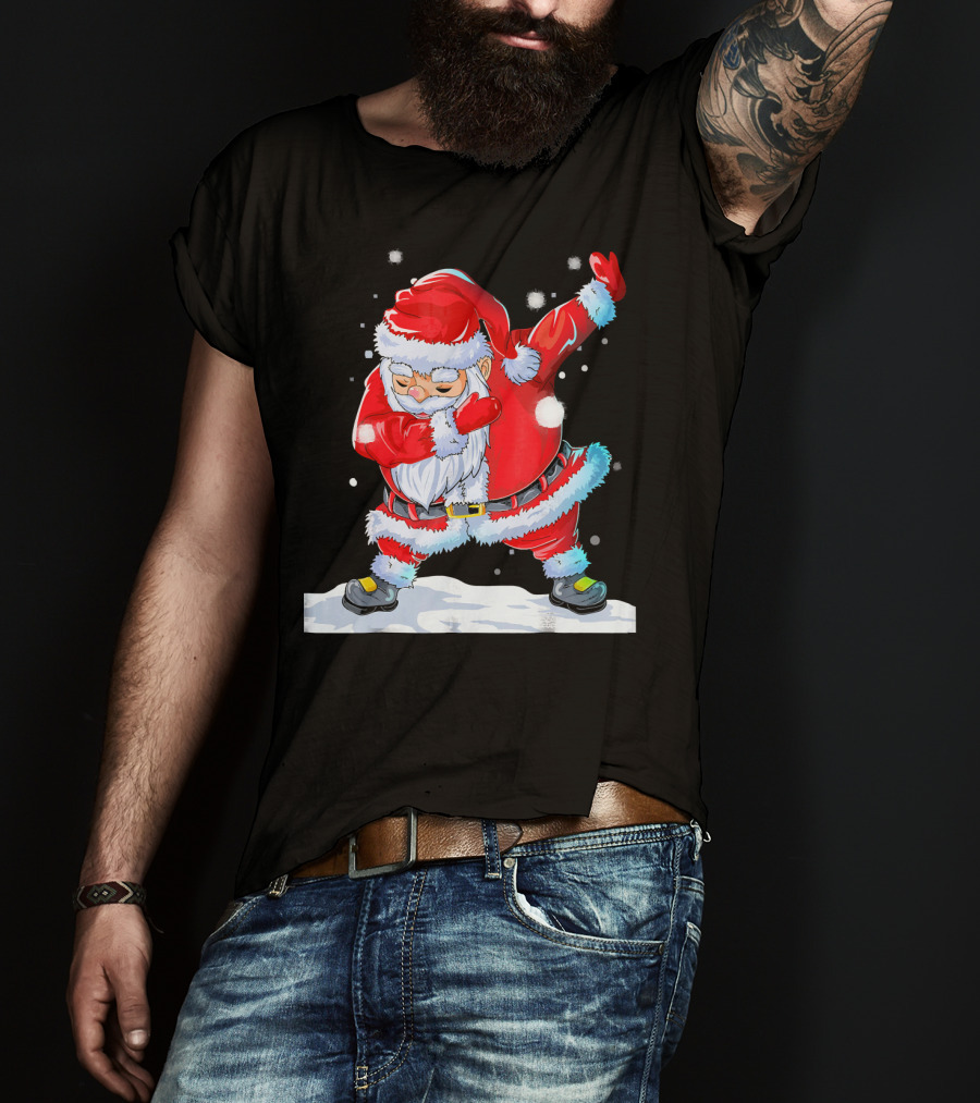 Dabbing Santa Claus Christmas Funny Festive Pose T-Shirt