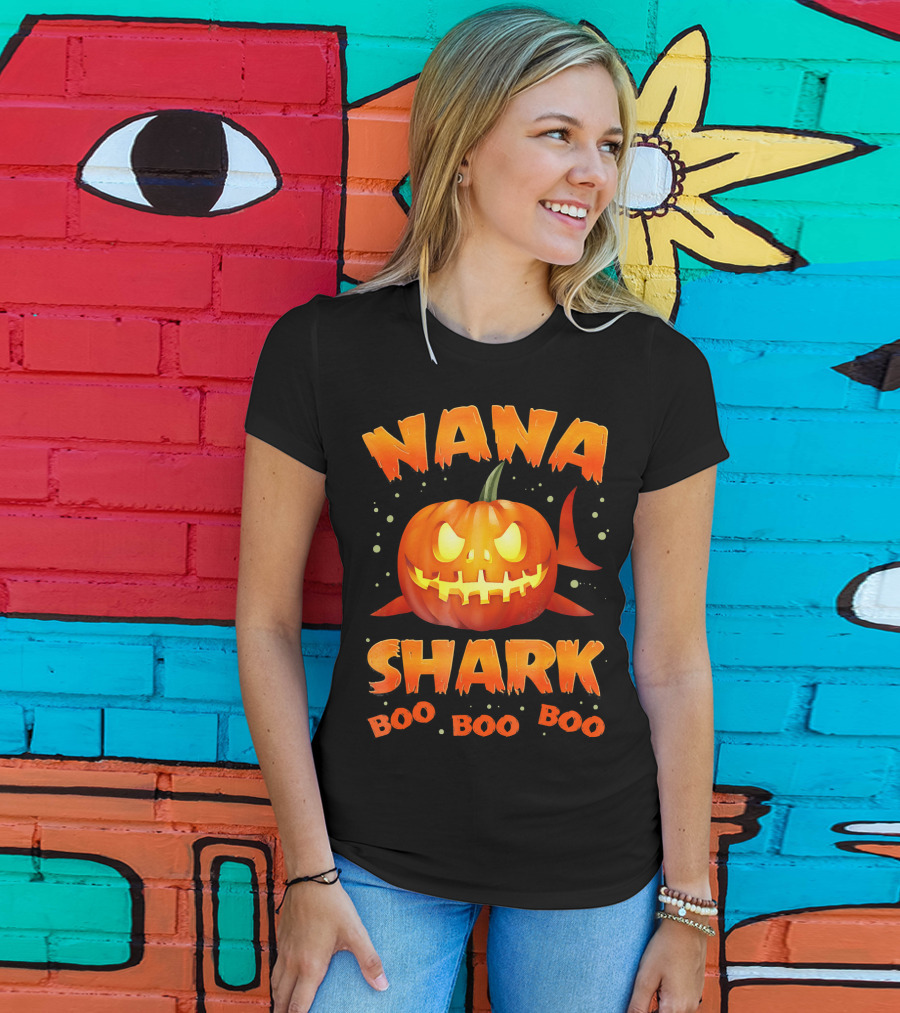 Nana Shark Pumpkin Boo Boo Boo T-Shirt
