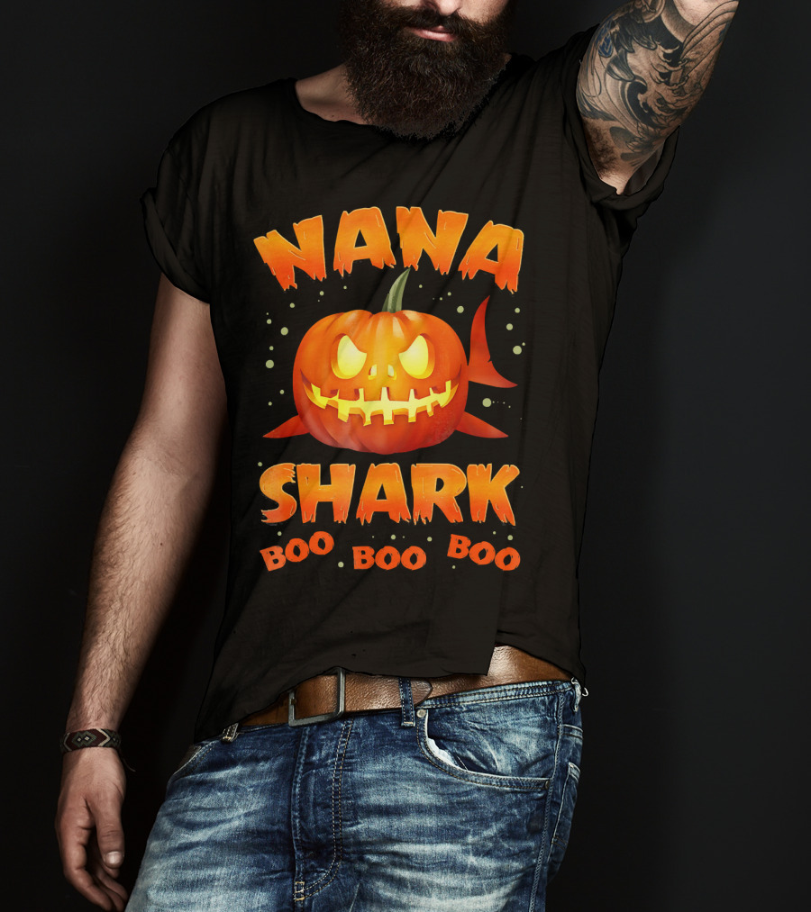 Nana Shark Pumpkin Boo Boo Boo T-Shirt
