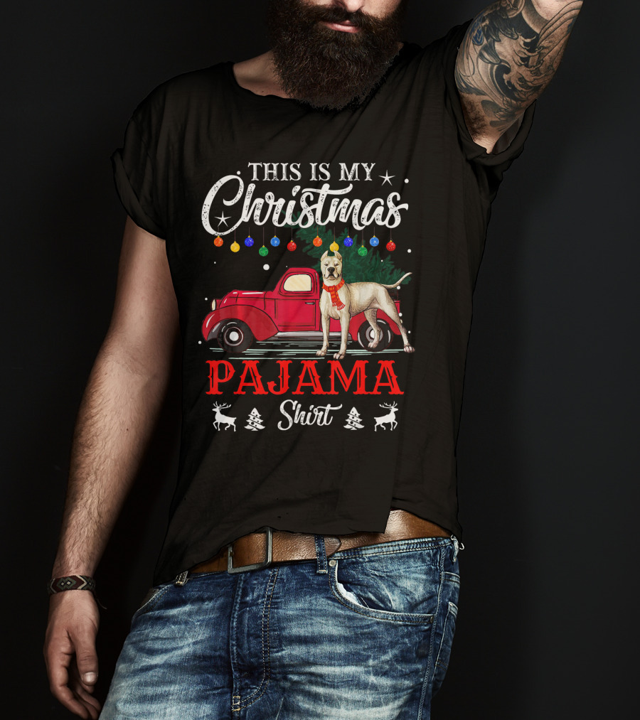 This Is My Christmas Pajama Shirt Dogo Car Holiday Lights T-Shirt