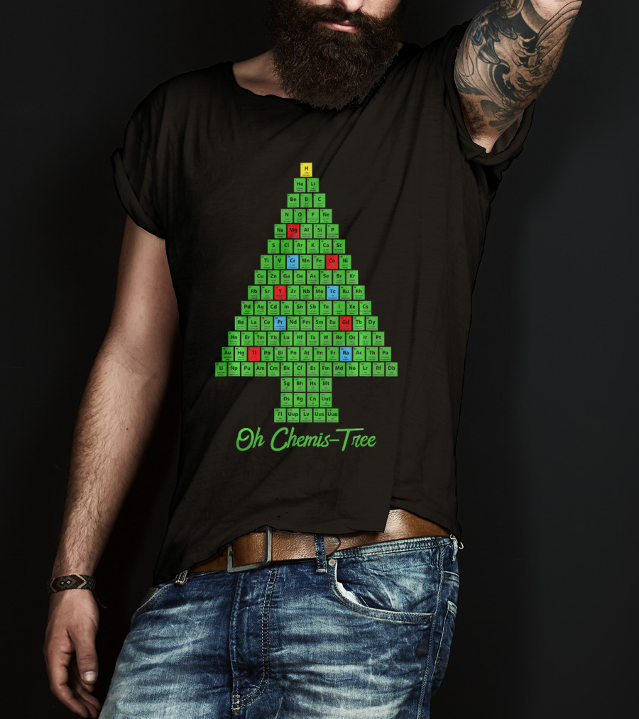 Oh Chemis Tree Periodic Table Christmas Parody Chemistry T-Shirt