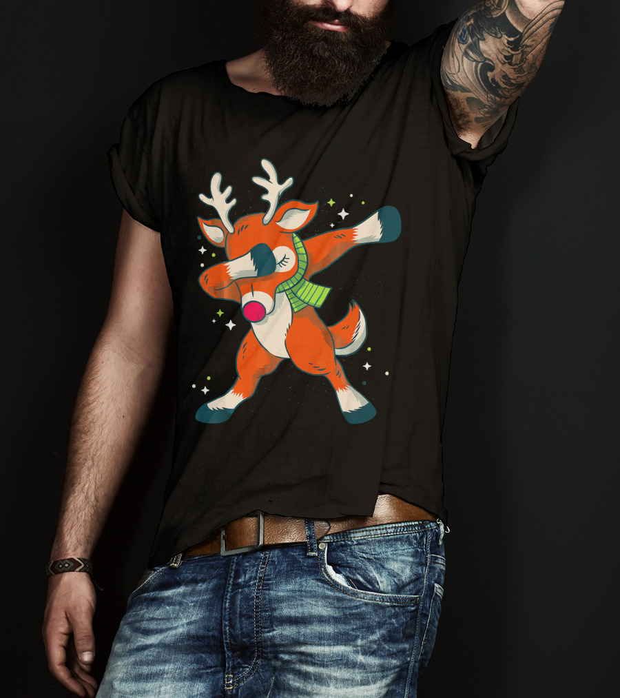 Merry Christmas Dabbing Deer Dab Dance Holiday Fun T-Shirt