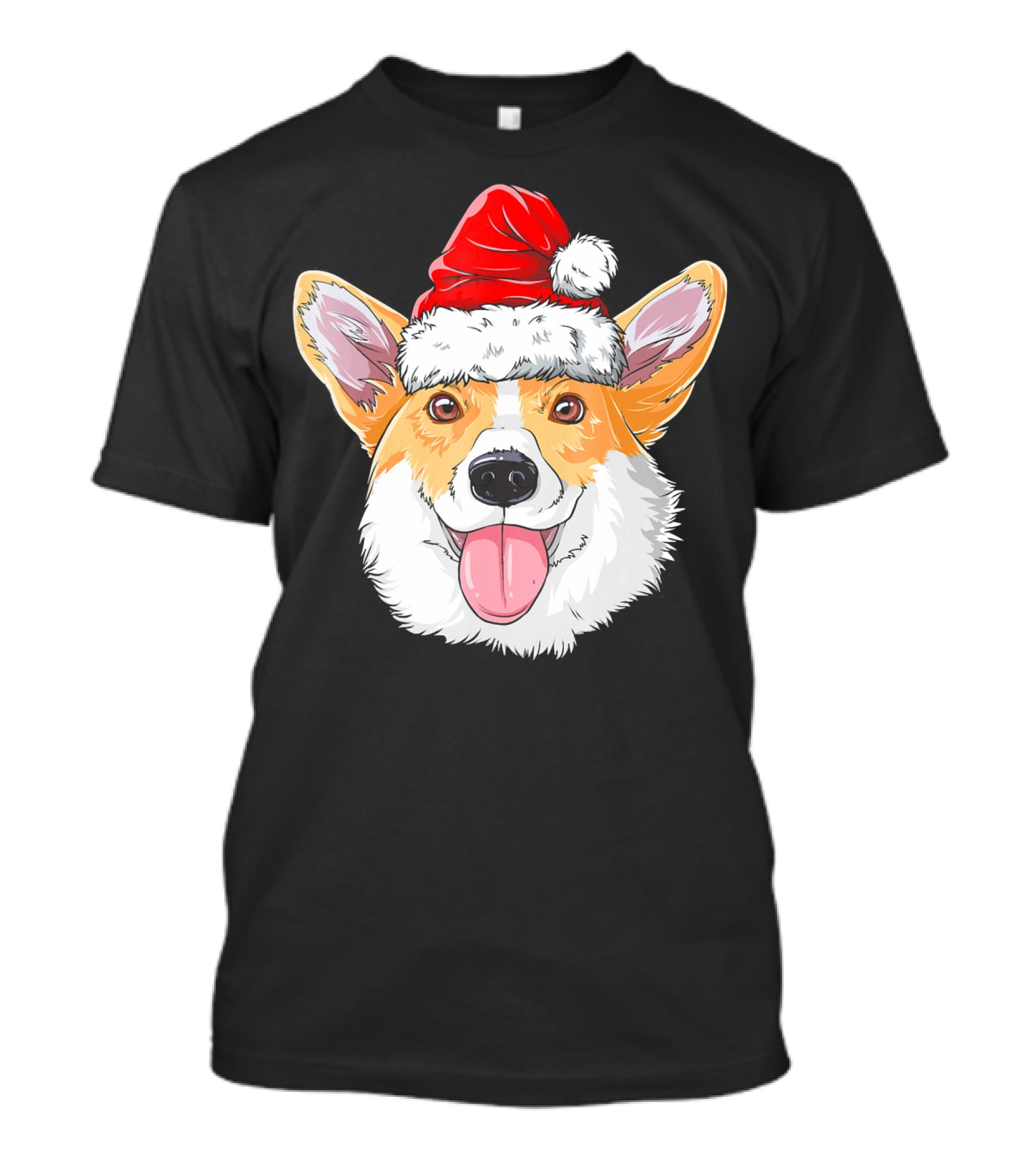 Corgi Wearing Santa Hat T-Shirt