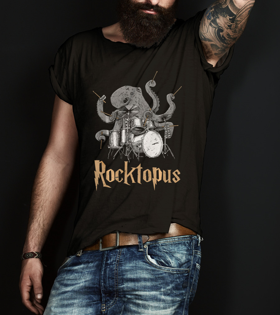 Rocktopus Octopus Drumming Birthday T-Shirt