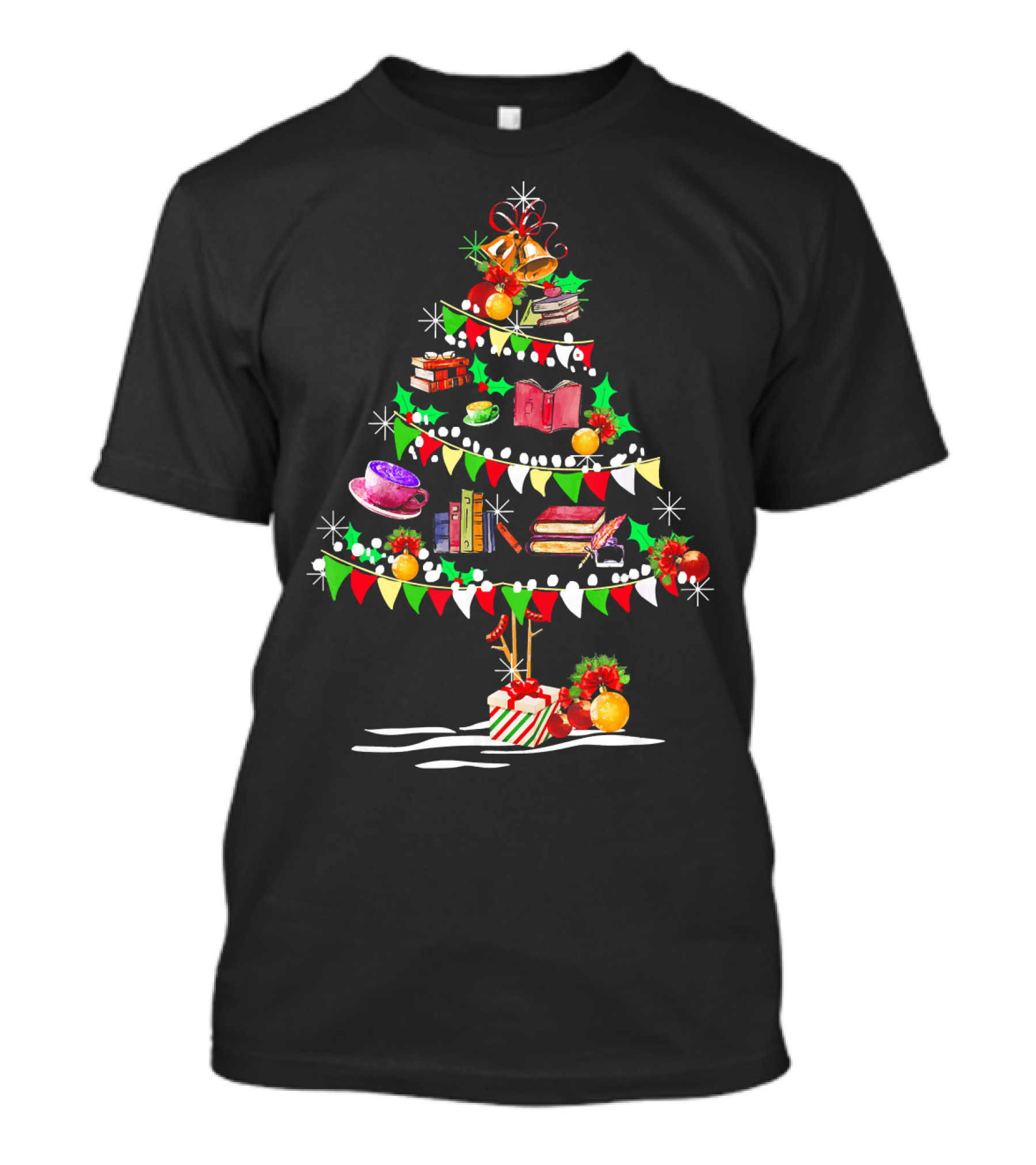 Christmas Tree Of Books And Holiday Cheer T-Shirt