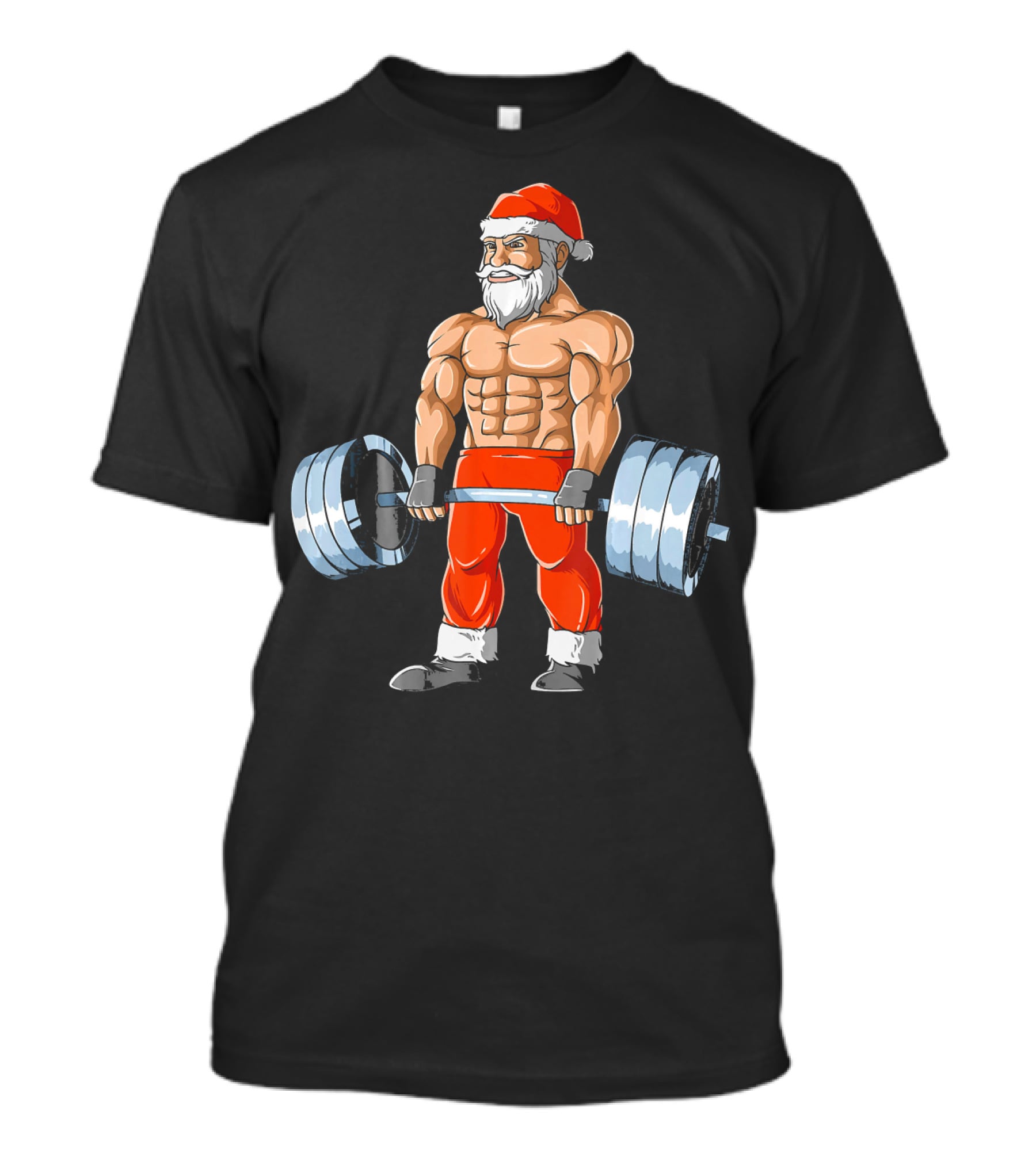 Weightlifting Santa Christmas Deadlift Fitness Santa Claus T-Shirt