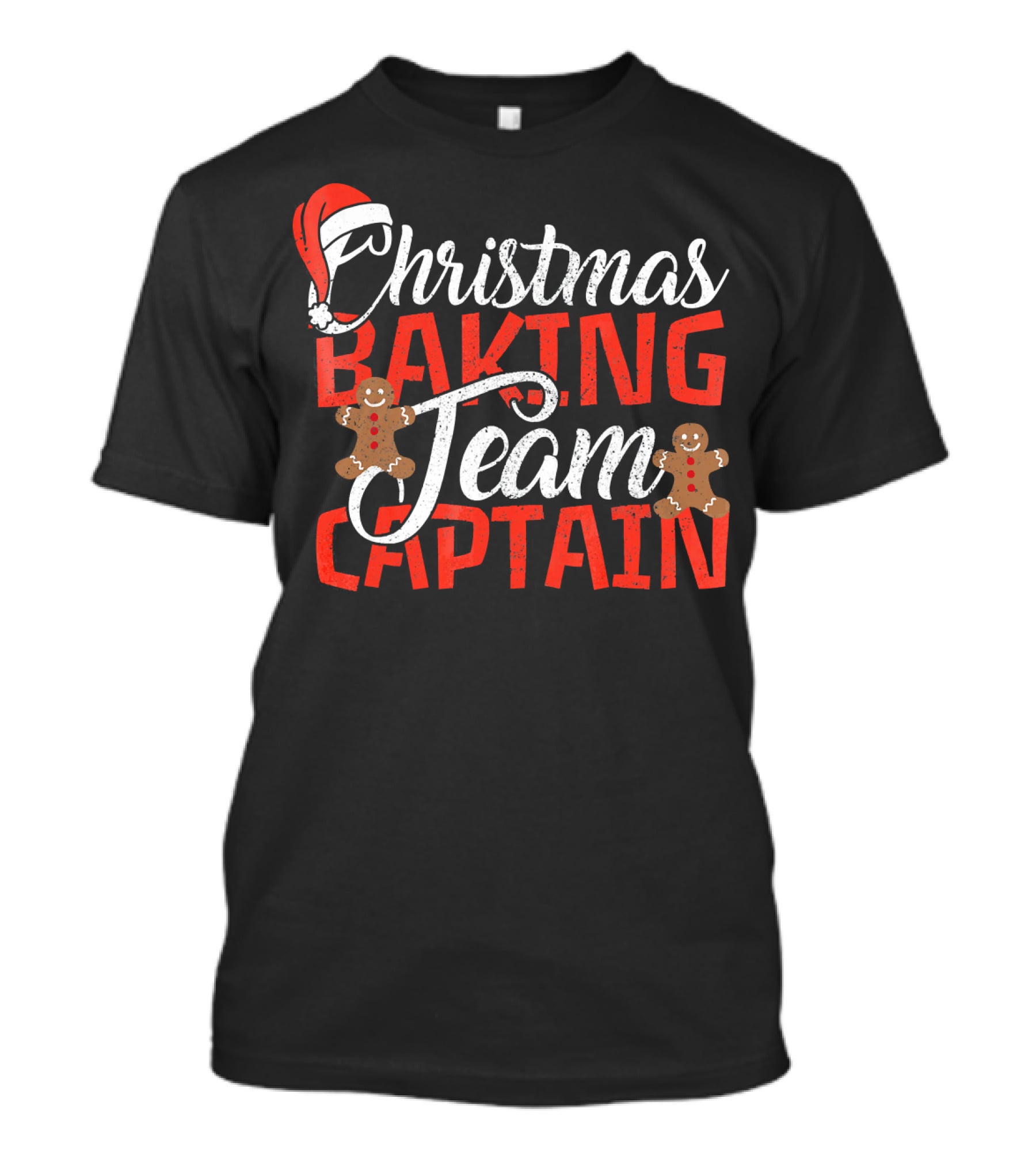 Christmas Baking Team Captain Gingerbread Santa Holiday T-Shirt