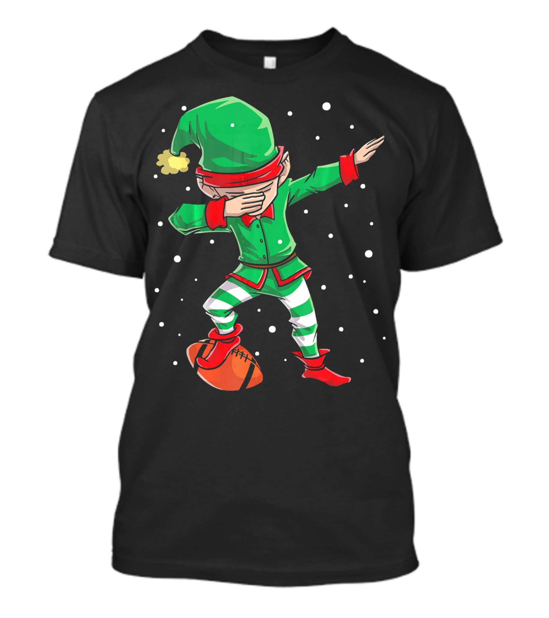 Dabbing Elf Christmas Football Holiday Fun T-Shirt