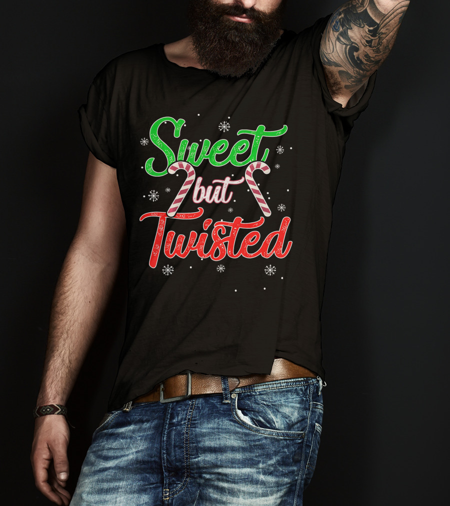 Sweet But Twisted Funny Candy Cane Christmas T-Shirt
