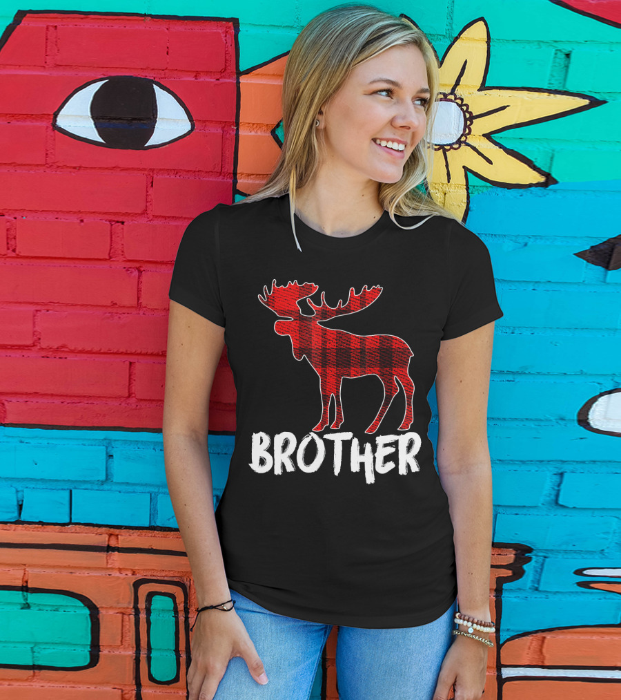 Brother Red Plaid Moose T-Shirt