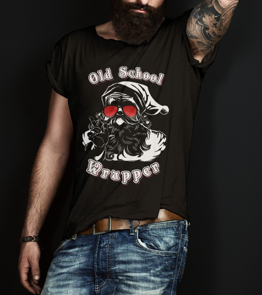 Old School Wrapper Santa With Sunglasses T-Shirt