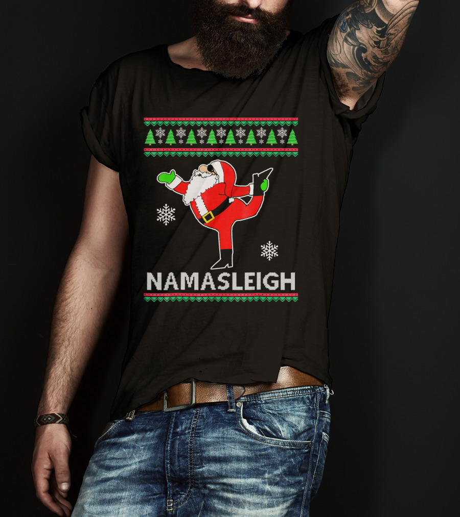 Namasleigh Santa Yoga Christmas Holiday T-Shirt