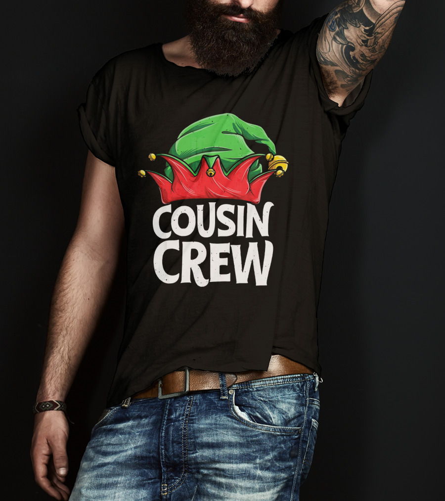 Cousin Crew Elf Christmas Jester Hat T-Shirt