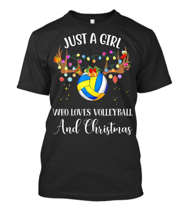 Just A Girl Who Loves Volleyball And Christmas T-Shirt