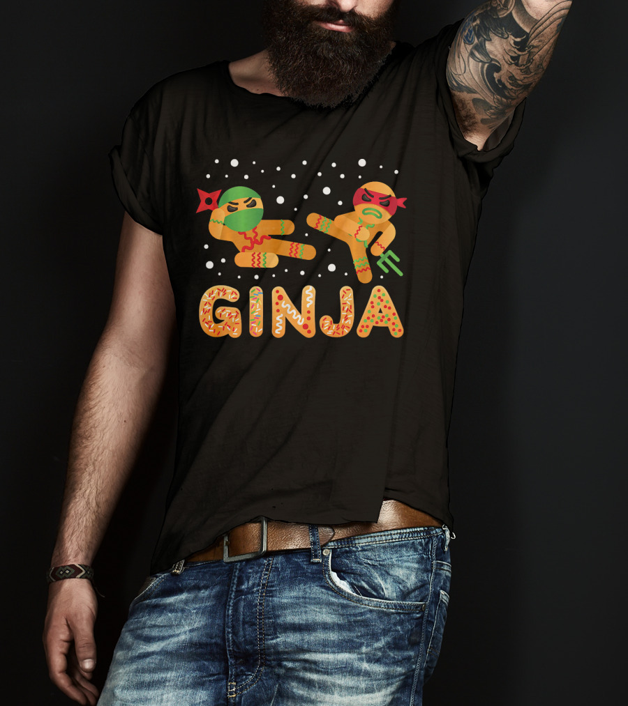Ginja Gingerbread Man Ninja Cookie Fighters T-Shirt