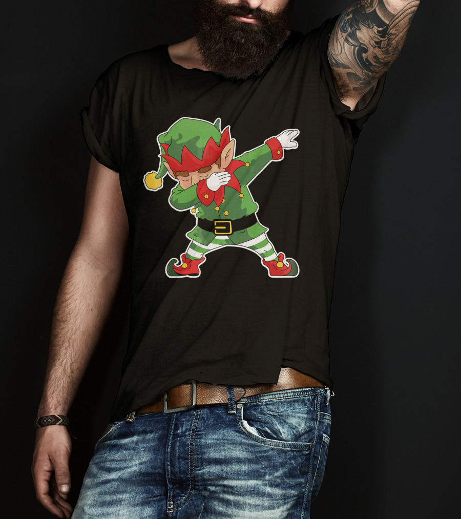 Christmas Dabbing Elf Funny Holiday Dance Pose T-Shirt