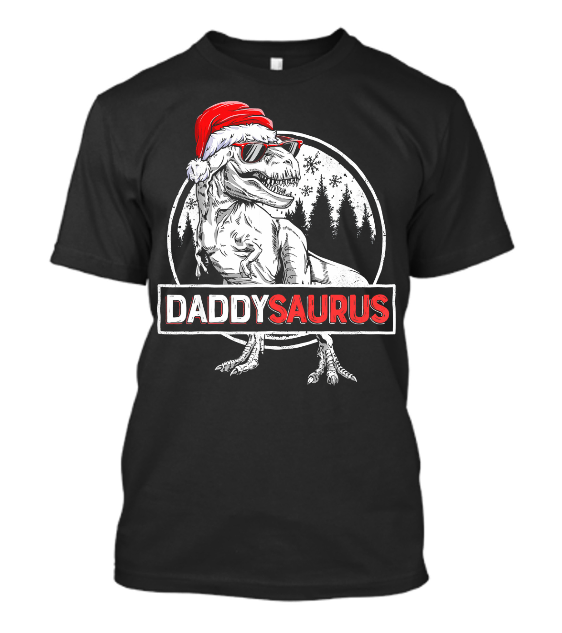 Daddysaurus Santa Dinosaur Christmas Jurassic T-Shirt