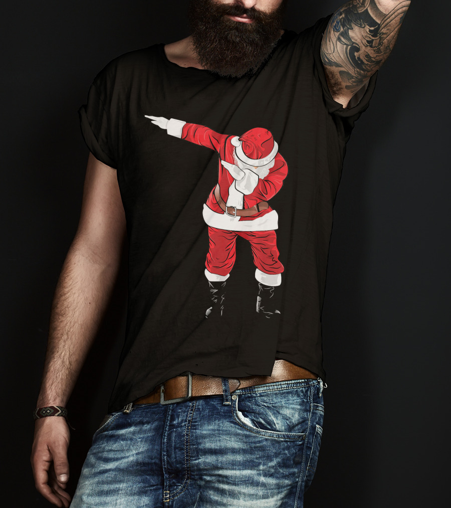Christmas Dabbing Funny Santa In Classic Red Suit T-Shirt