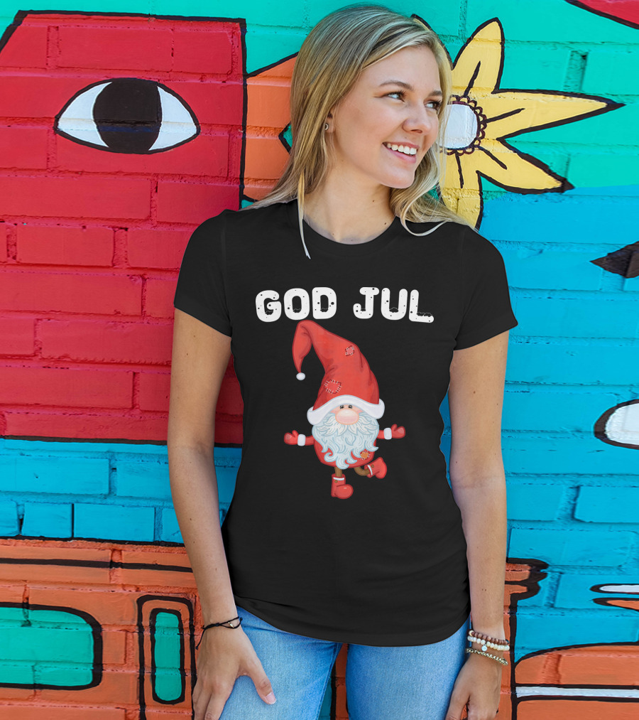 God Jul Santa Claus Swedish Merry Christmas Sweden T-Shirt