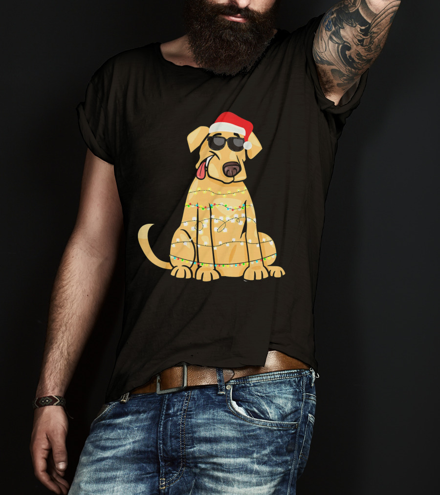 Labrador Santa Claus Christmas Lights Sunglasses T-Shirt