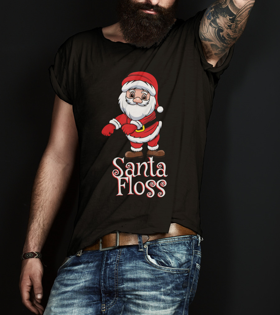 Santa Floss Christmas Hand Drawn Santa⟩ T-Shirt