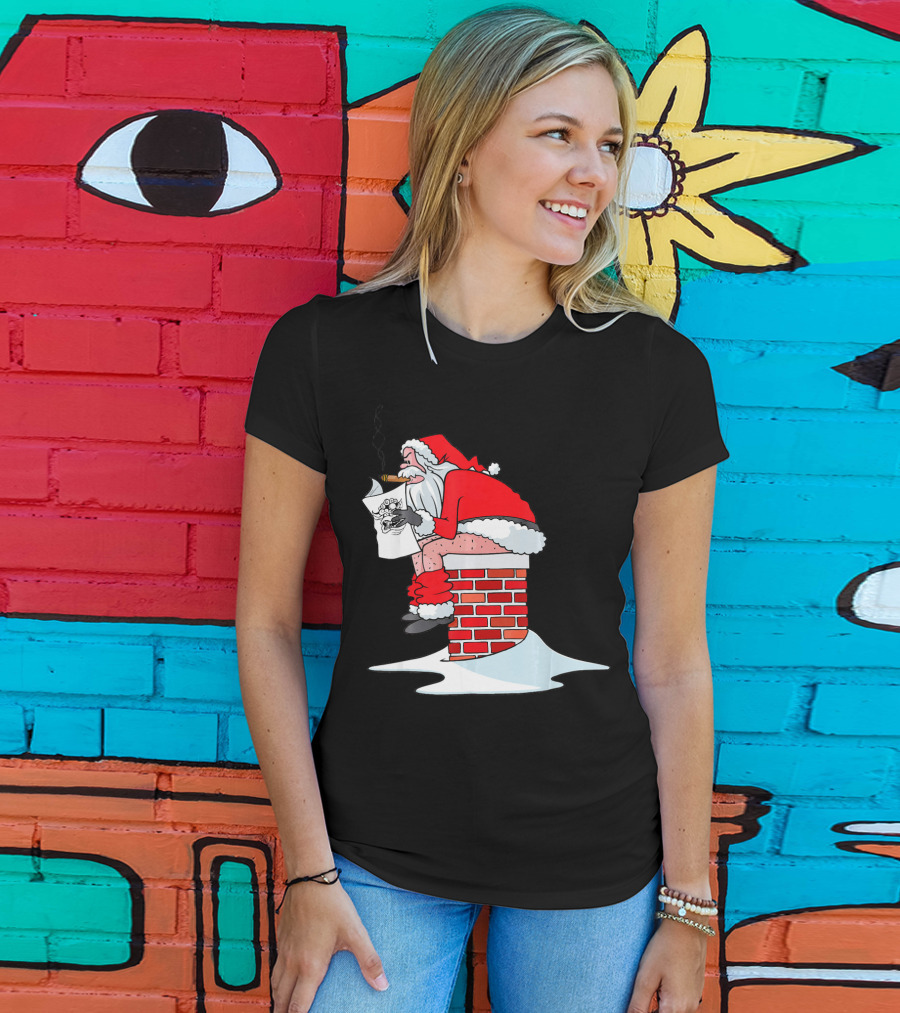 Merry Christmas Santa Claus Chimney Humor T-Shirt