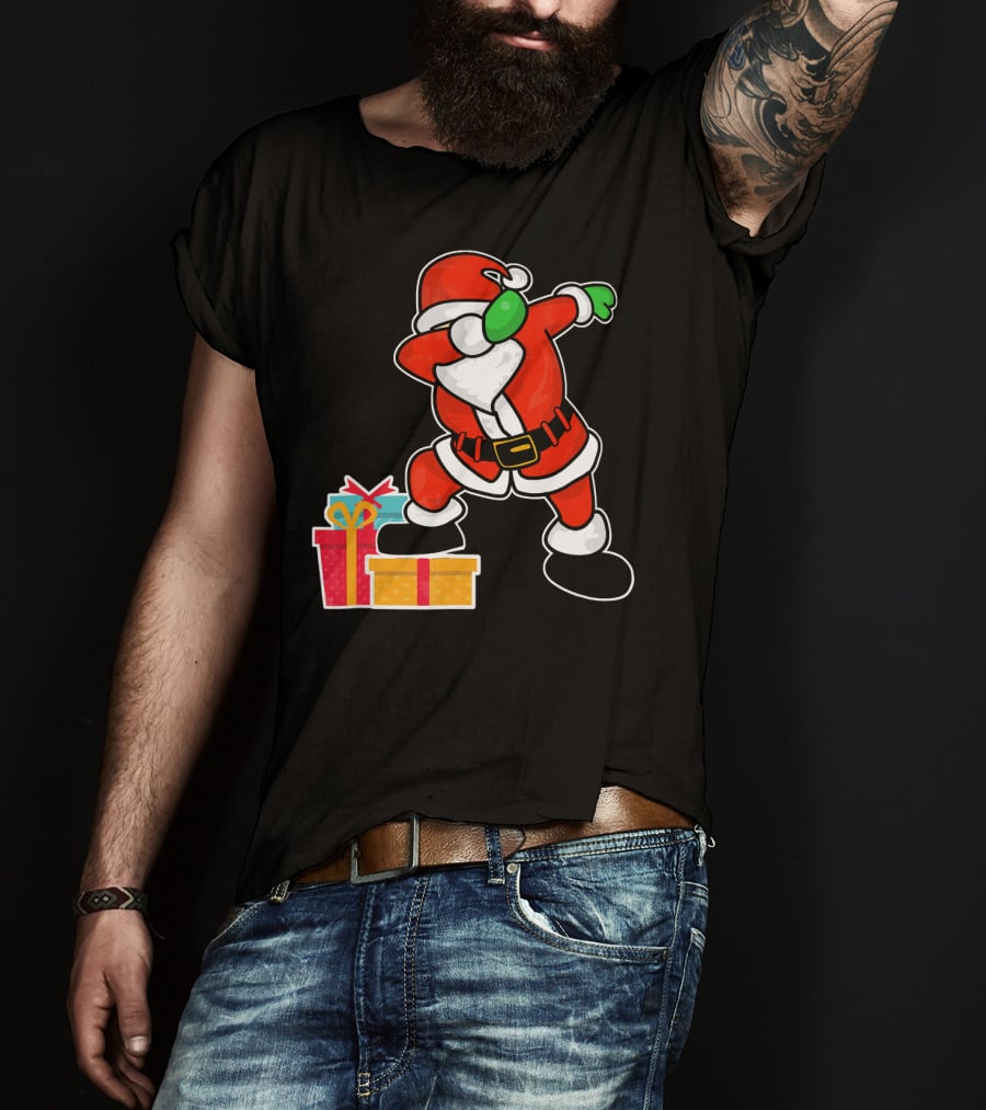 Cute Santa Dabbing With Gifts T-Shirt