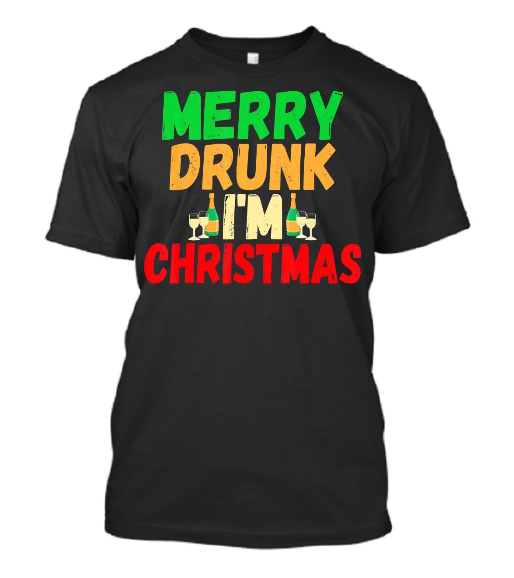 Merry Drunk I'm Christmas Winter Holiday Drinking T-Shirt