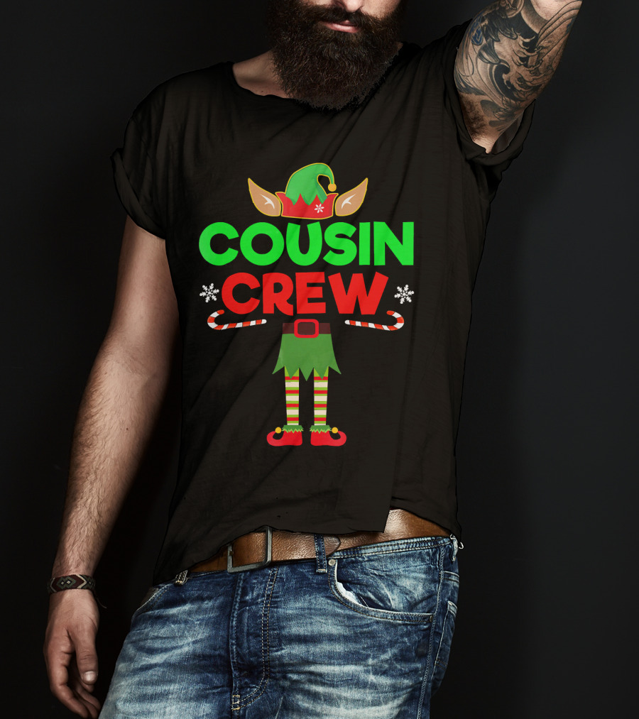 Cousin Crew Elf Outfit Christmas Family Matching T-Shirt