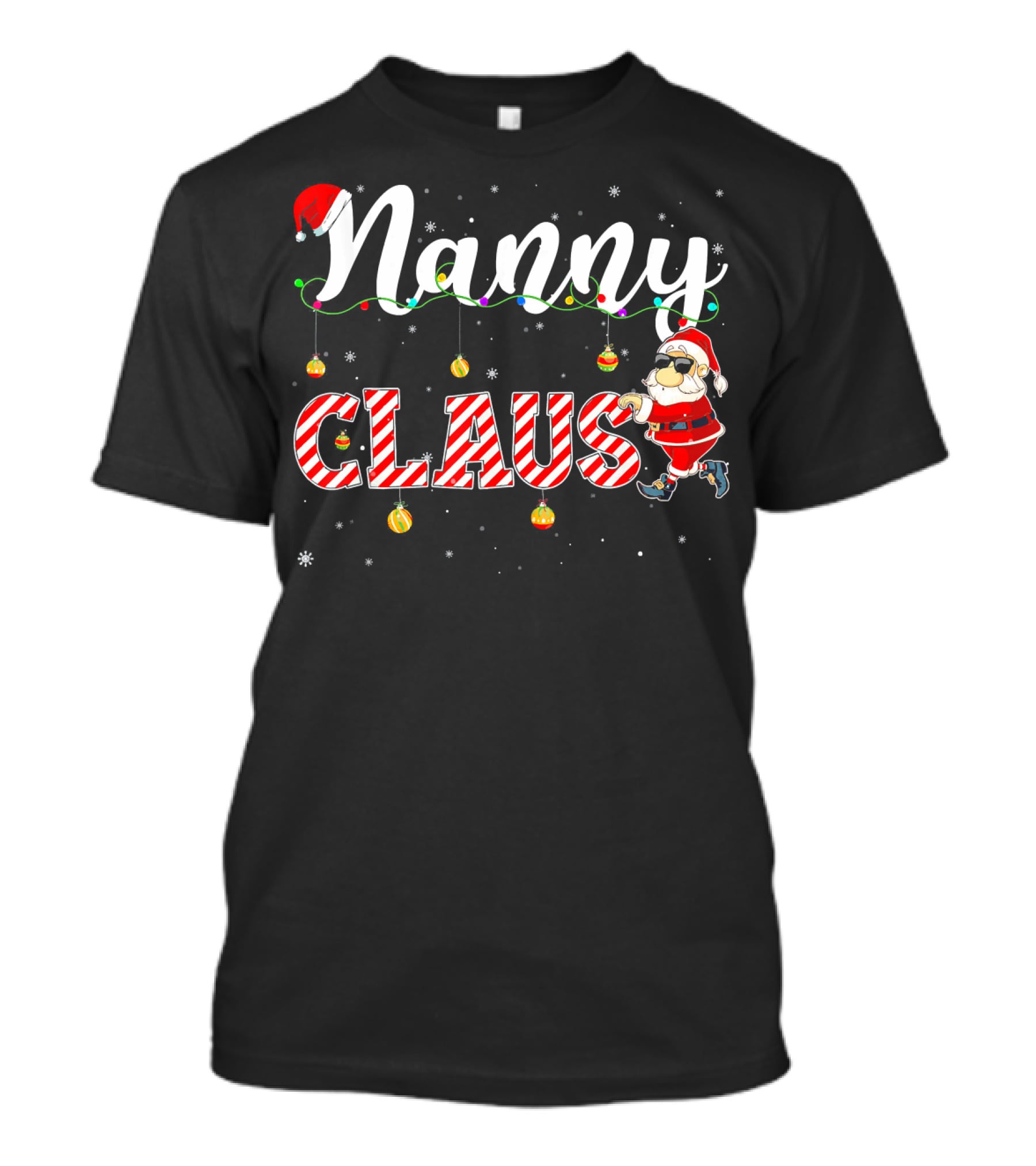 Nanny Claus Cute Christmas Santa Hat Matching T-Shirt