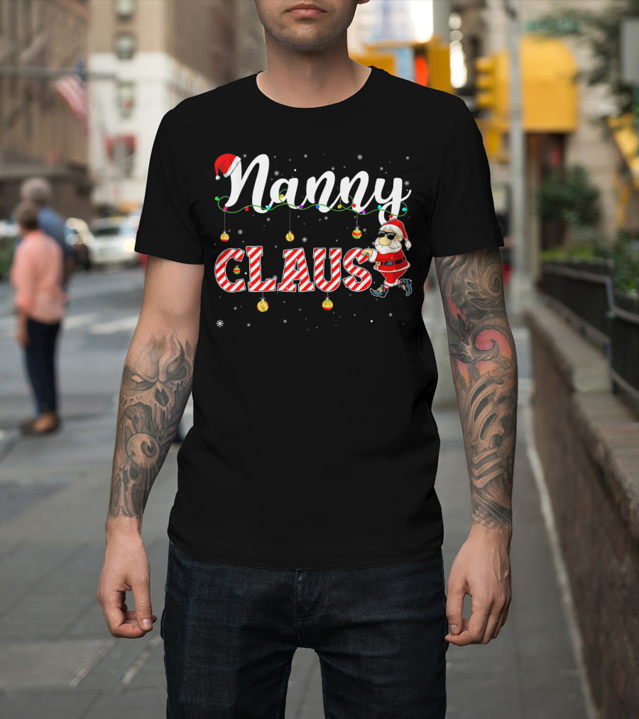 Nanny Claus Cute Christmas Santa Hat Matching T-Shirt