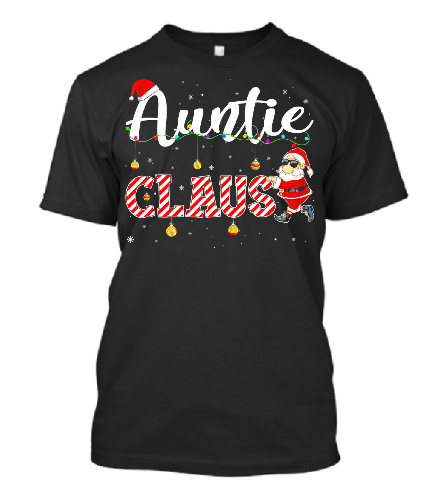 Auntie Claus Cute Christmas Santa Hat Mat T-Shirt
