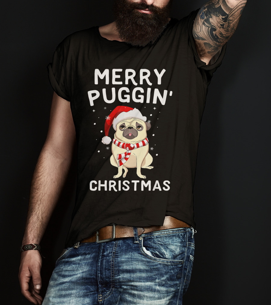 Merry Puggin' Christmas Santa Pug Holiday T-Shirt