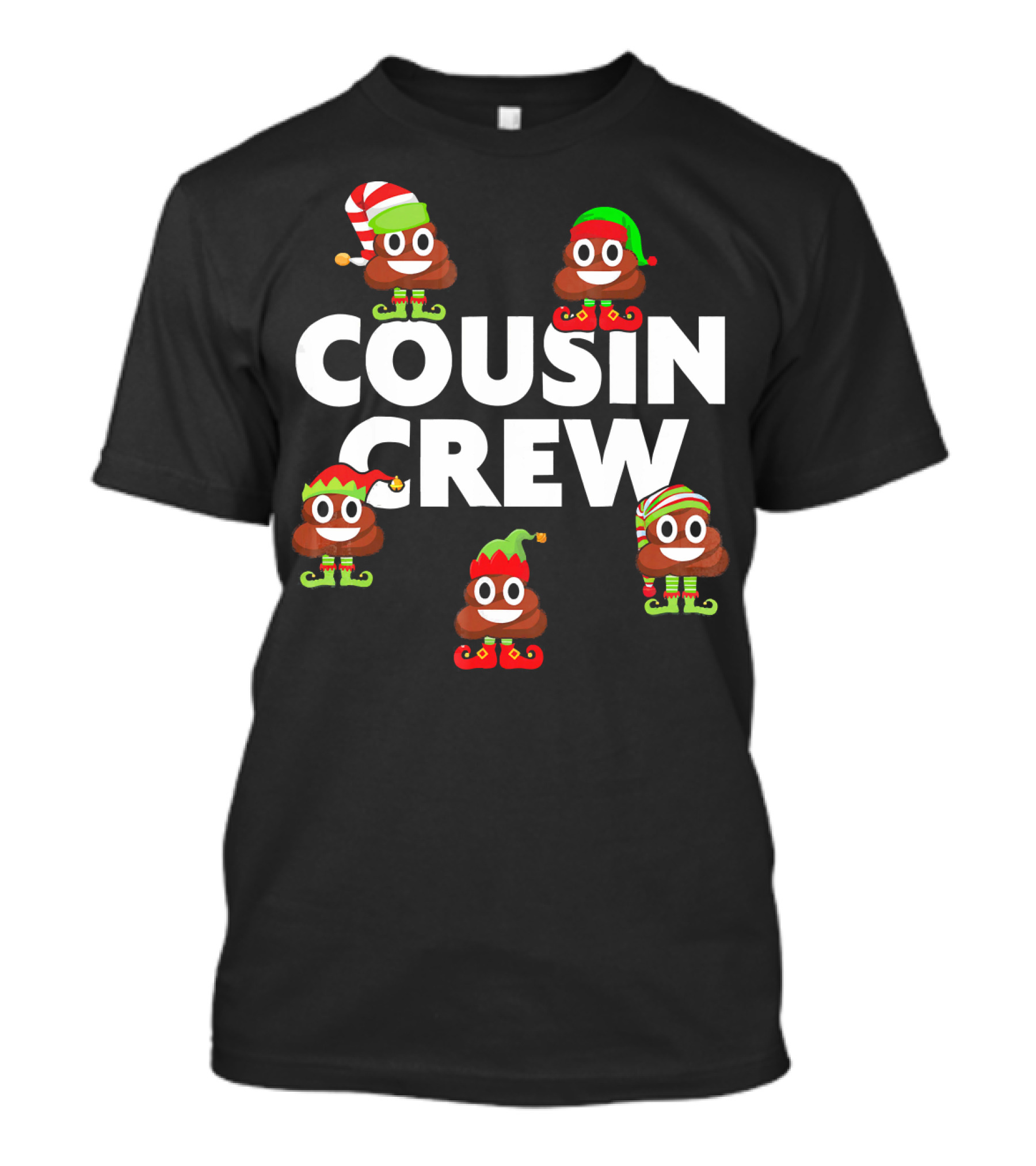 Cousin Crew Christmas PJs Elf Poop Emoji T-Shirt