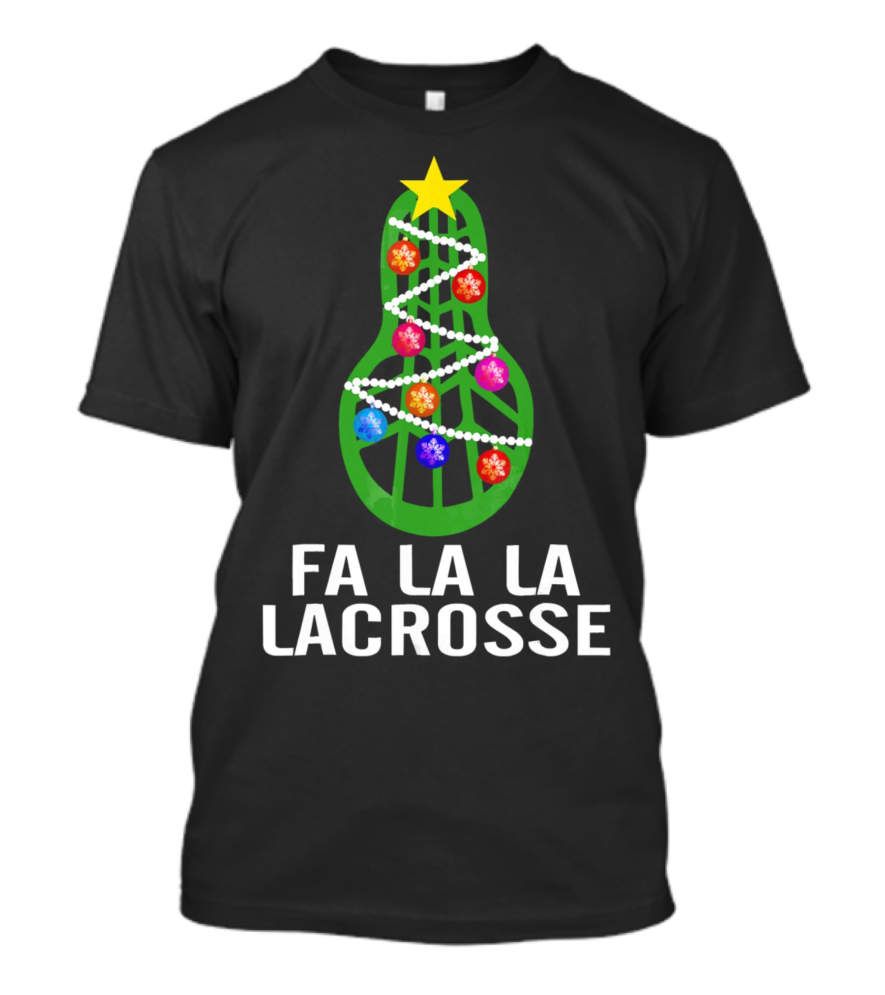 Fa La La Lacrosse Christmas Tree Holiday T-Shirt